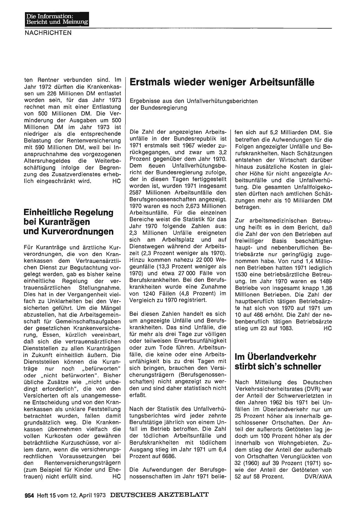 Vorschauseite 1: Erstmals wieder weniger Arbeitsunfälle