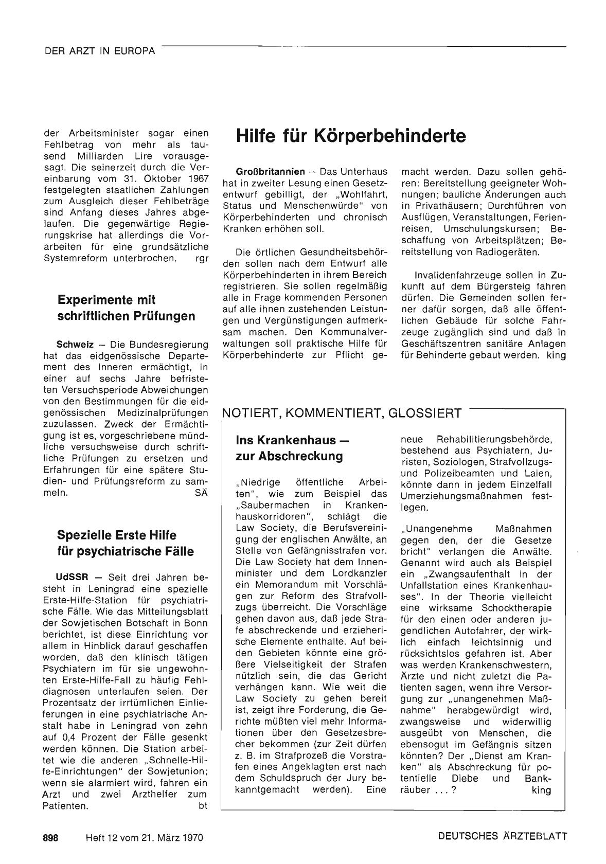 Vorschauseite 1: Ins Krankenhaus — zur Abschreckung
