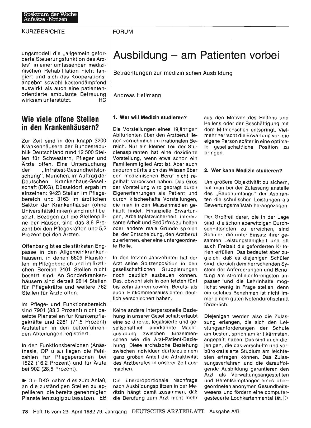 Vorschauseite 1: Ausbildung — am Patienten vorbei