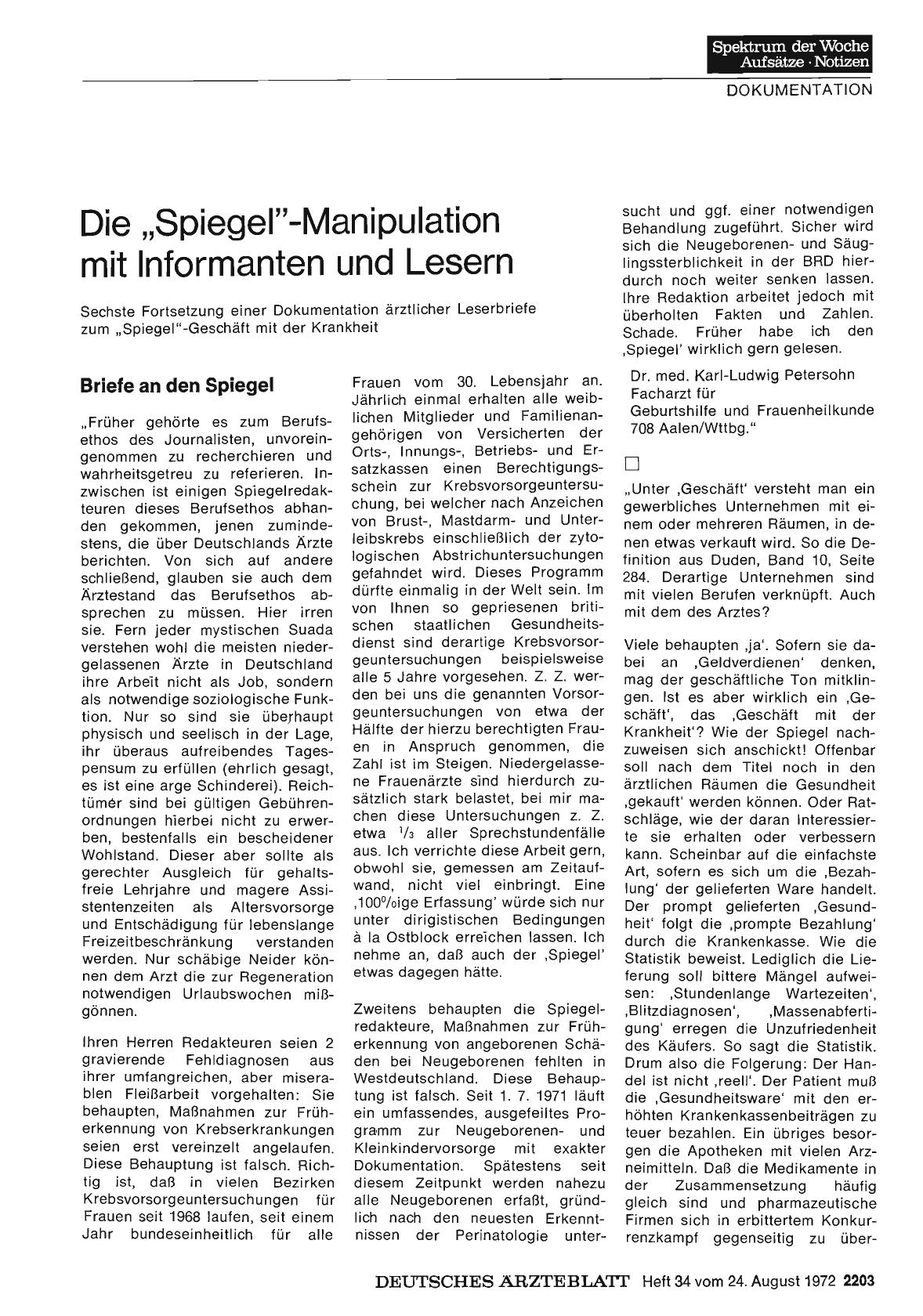 Vorschauseite 1: Die„Spiegel"-Manipulation mit Informanten und Lesern - Sechste Fortsetzung