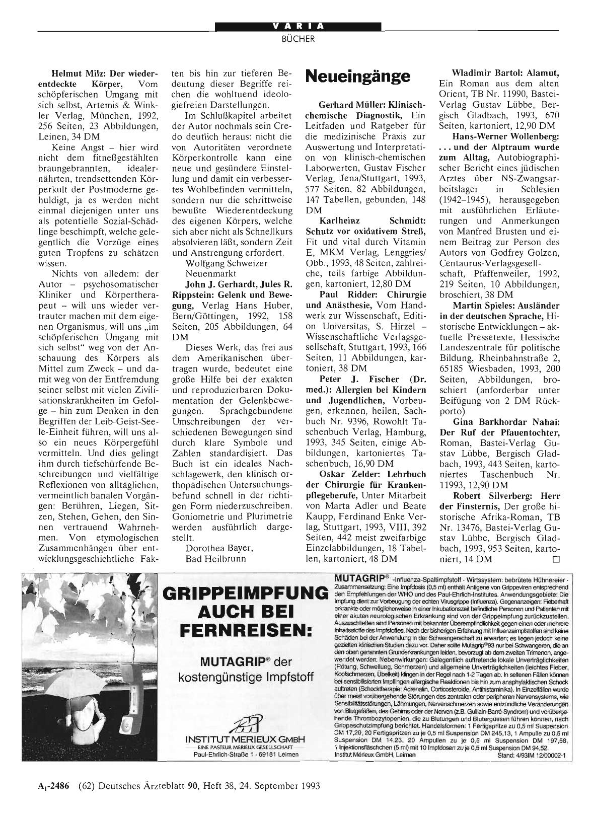 Vorschauseite 1: Neueingänge