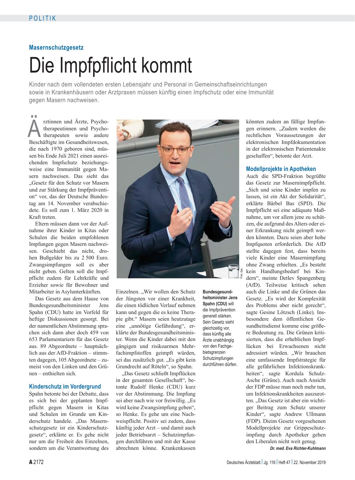 Vorschauseite 1: Masernschutzgesetz: Die Impfpflicht kommt