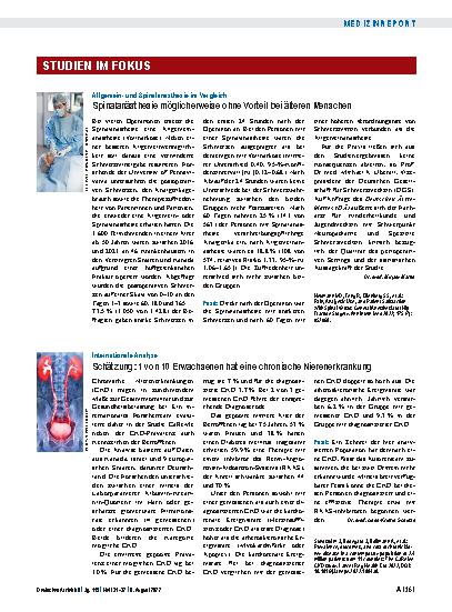 Vorschauseite 1: Internationale Analyse: Schätzung: 1 von 10 Erwachsenen hat eine chronische Nierenerkrankung