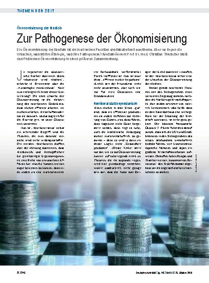 Vorschauseite 1: Ökonomisierung der Medizin: Zur Pathogenese der Ökonomisierung