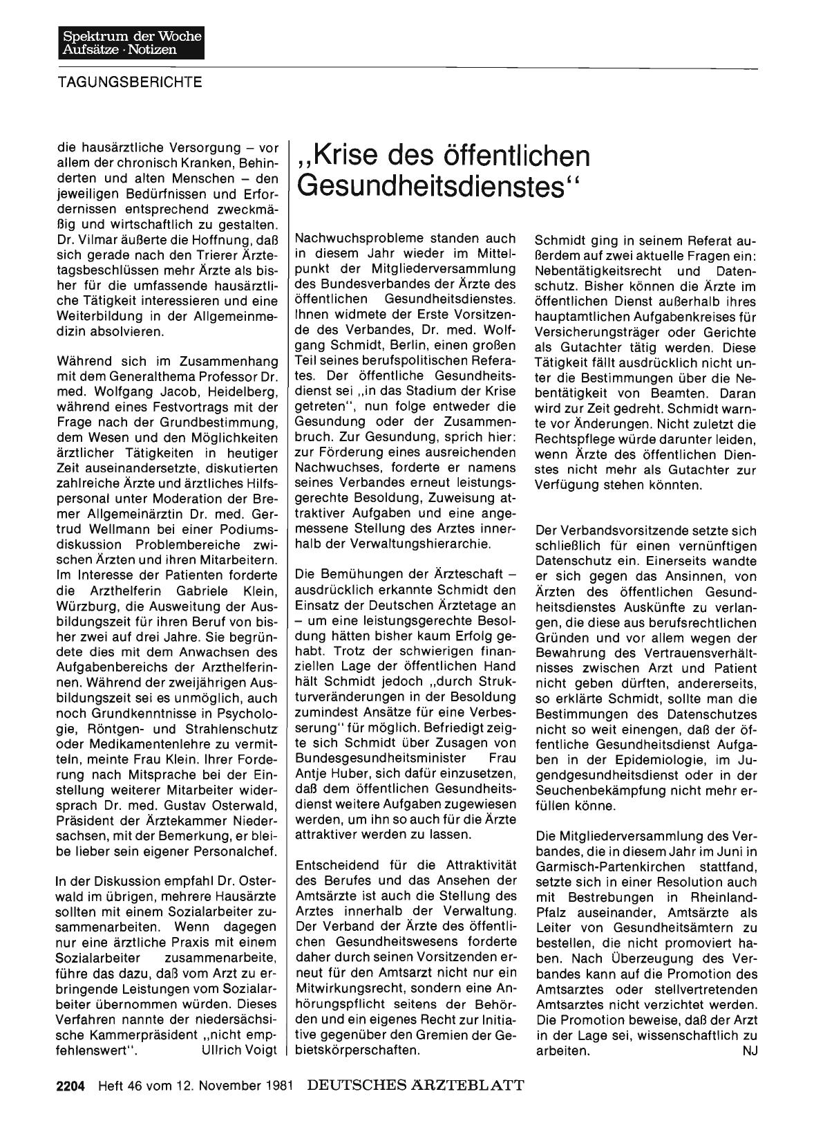 Vorschauseite 1: „Krise des öffentlichen Gesundheitsdienstes"