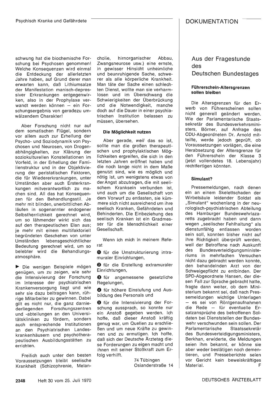 Vorschauseite 1: Aus der Fragestunde des Deutschen Bundestages
