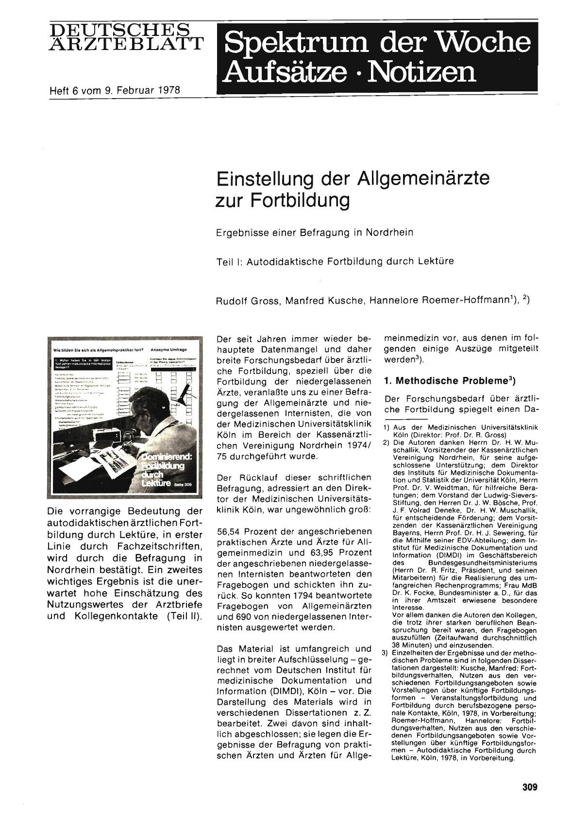 Vorschauseite 1: Einstellung der Allgemeinärzte zur Fortbildung
