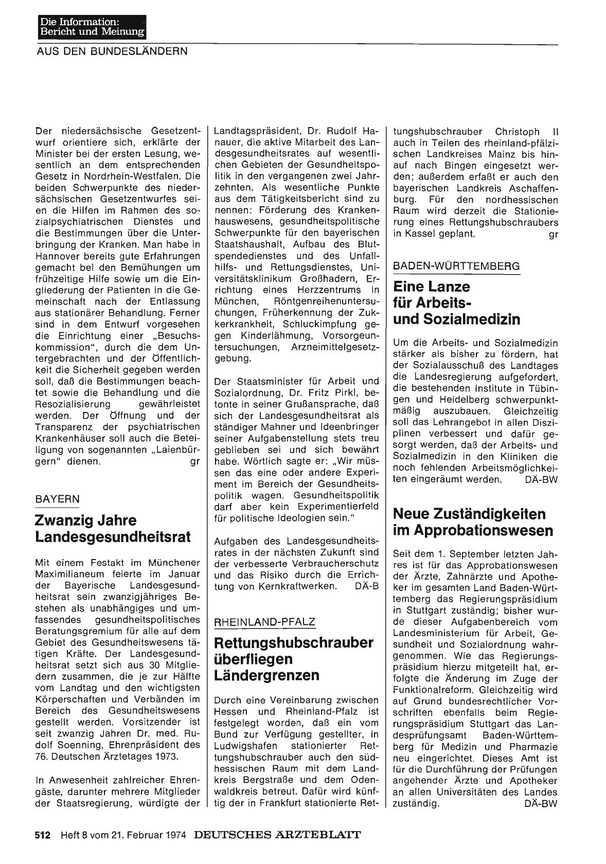 Vorschauseite 1: Baden-Württemberg: Neue Zuständigkeiten im Approbationswesen