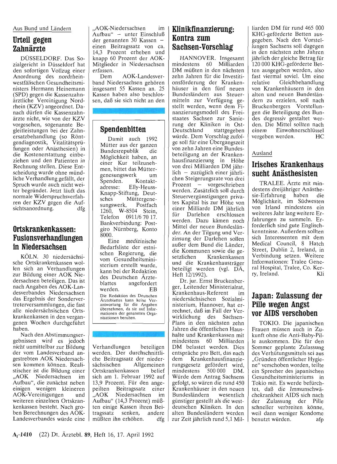 Vorschauseite 1: Klinikfinanzierung: Kontra zum Sachsen-Vorschlag