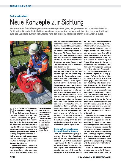 Vorschauseite 1: Großschadenslagen: Neue Konzepte zur Sichtung