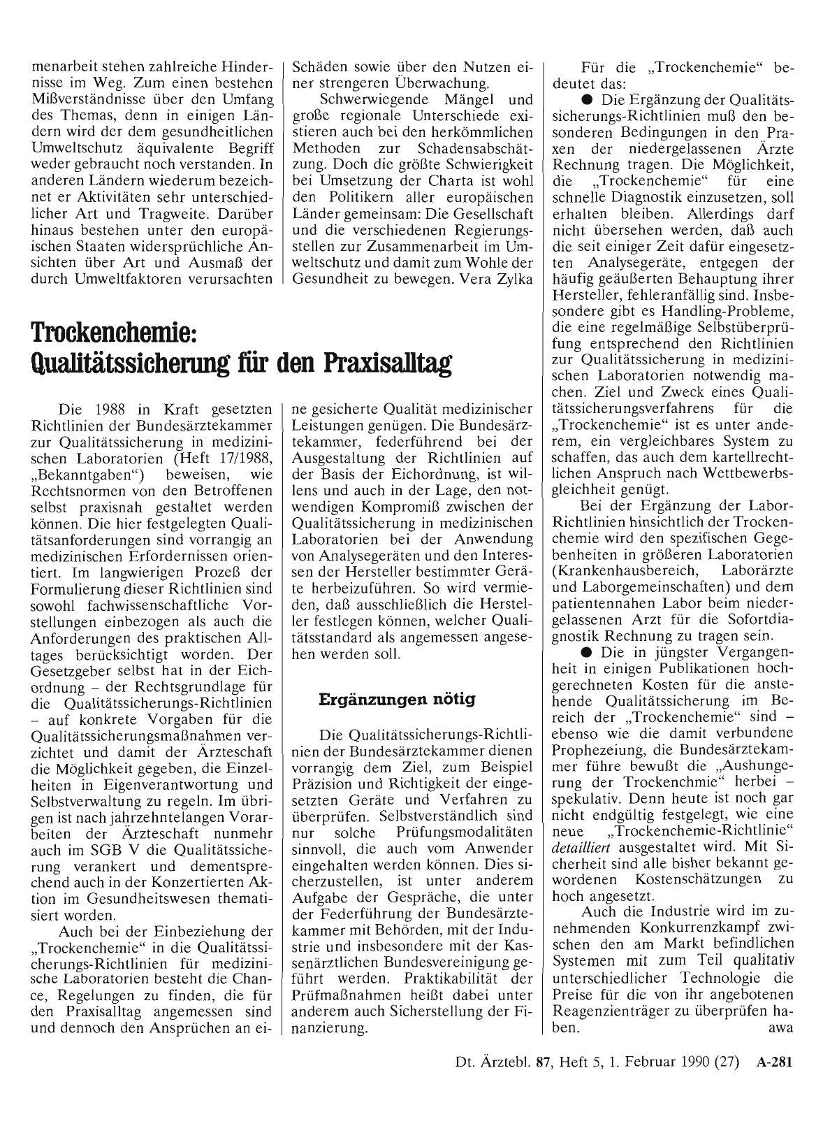 Vorschauseite 1: Trockenchemie: Qualitätssicherung für den Praxisalltag