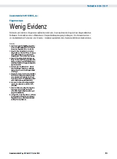 Vorschauseite 4: Diagnose-Apps: Wenig Evidenz