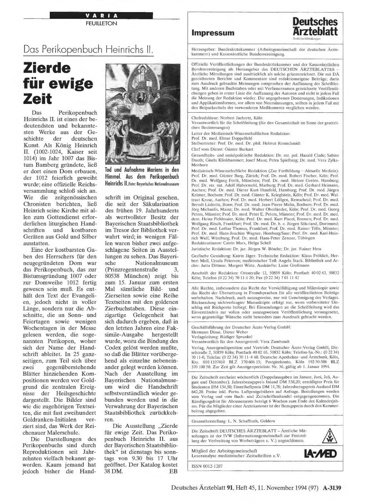 Vorschauseite 1: Das Perikopenbuch Heinrichs II. : Zierde für ewige Zeit