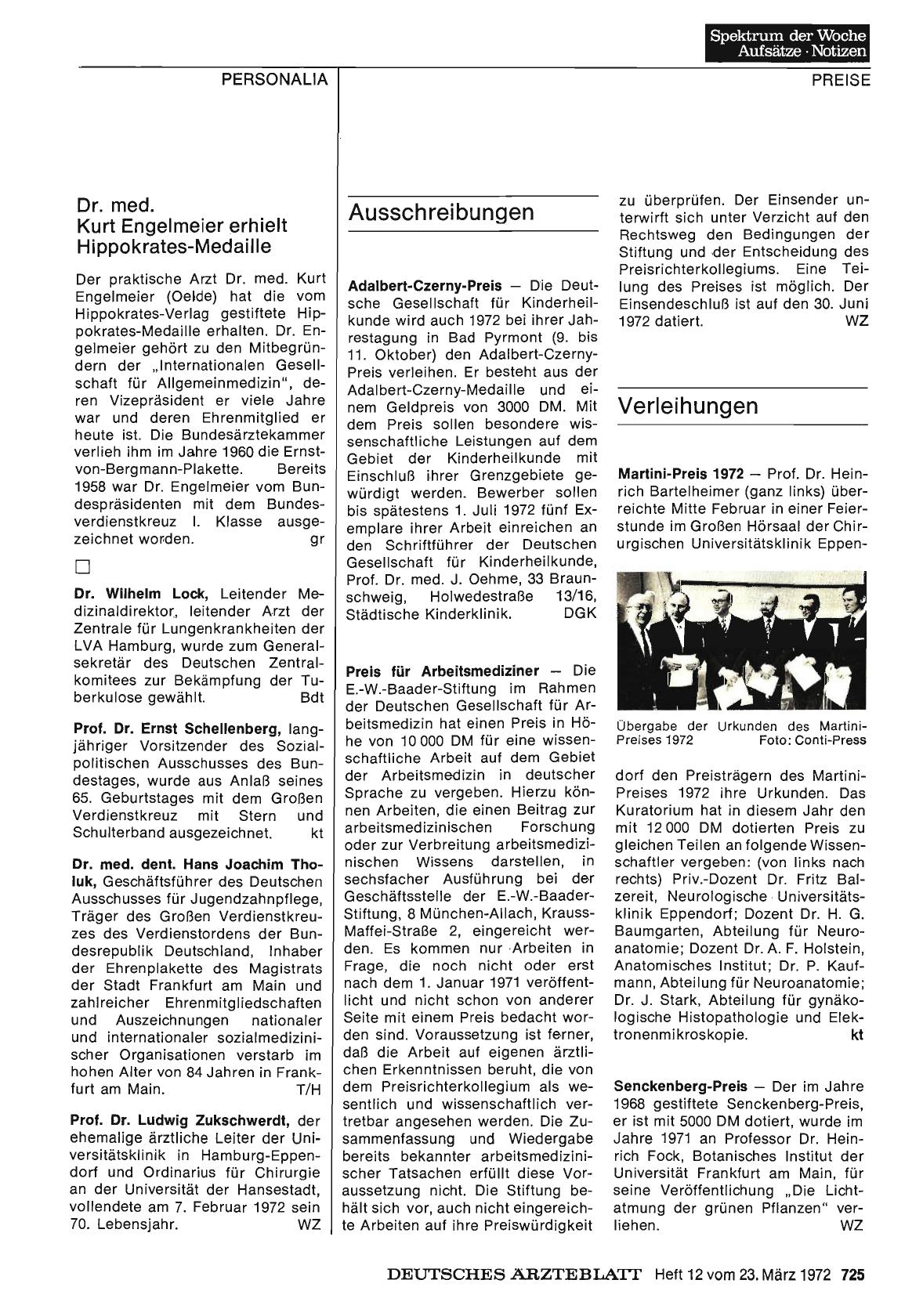 Vorschauseite 1: Verleihungen
