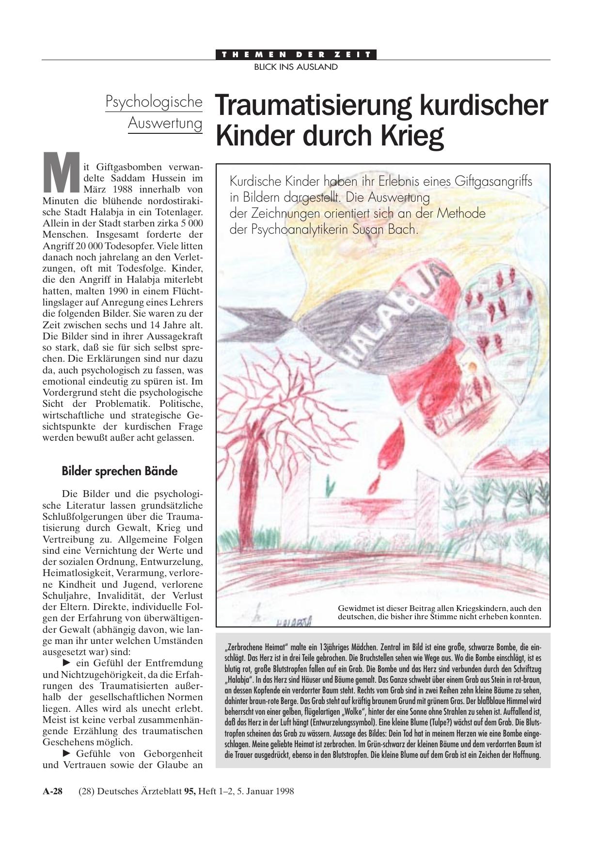Vorschauseite 1: Psychologische Auswertung: Traumatisierung kurdischer Kinder durch Krieg