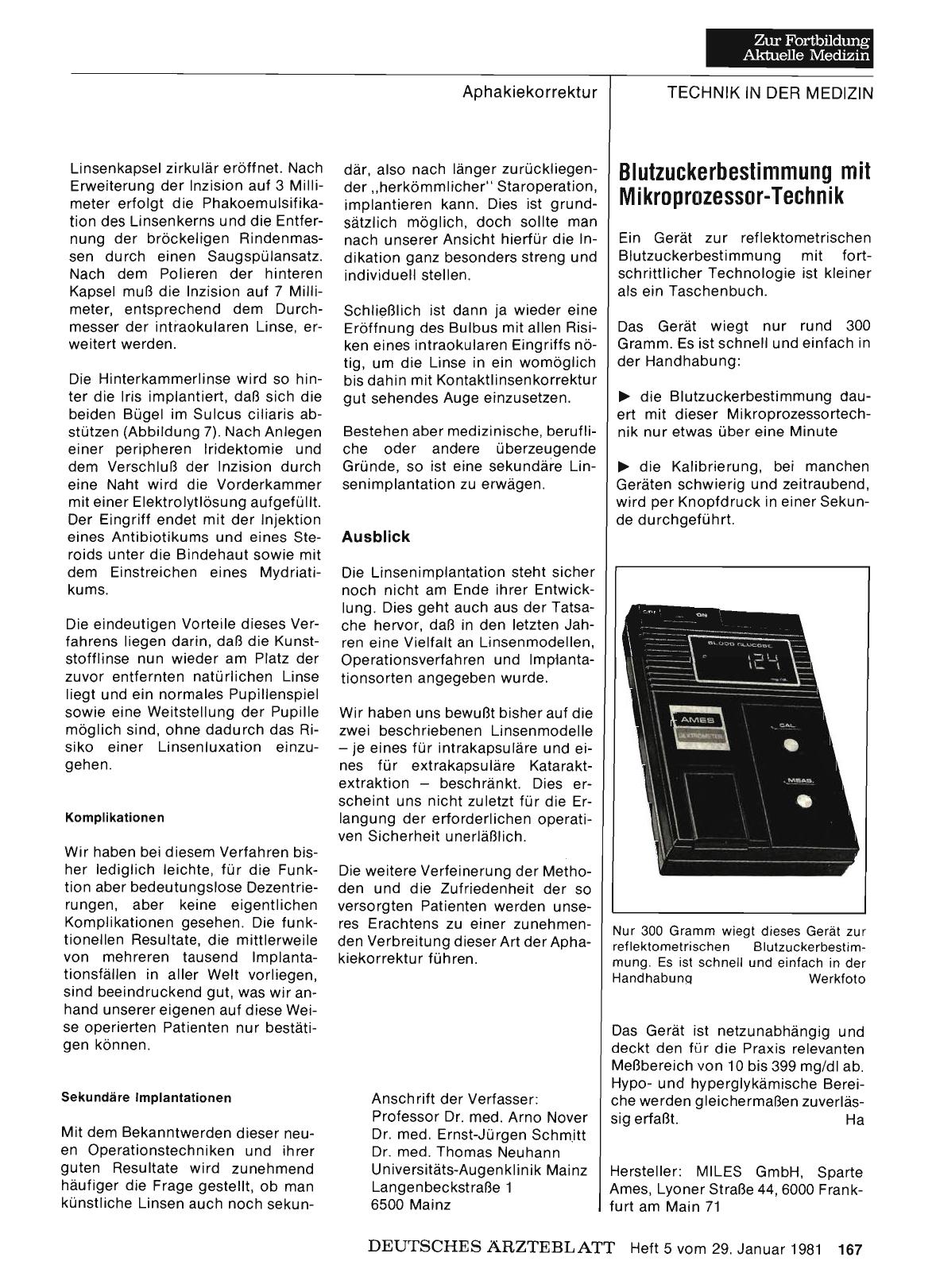 Vorschauseite 1: Blutzuckerbestimmung mit Mikroprozessor-Technik