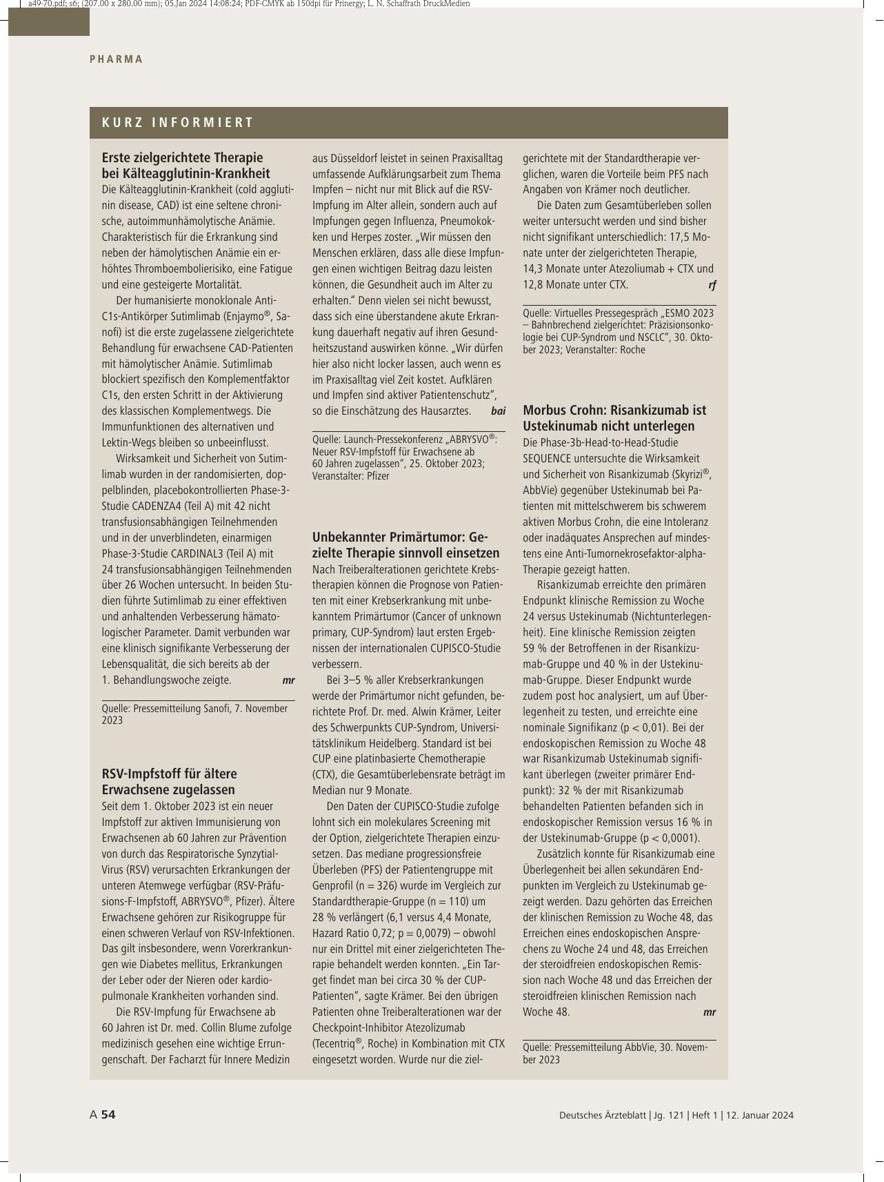 Vorschauseite 1: Kurz informiert.