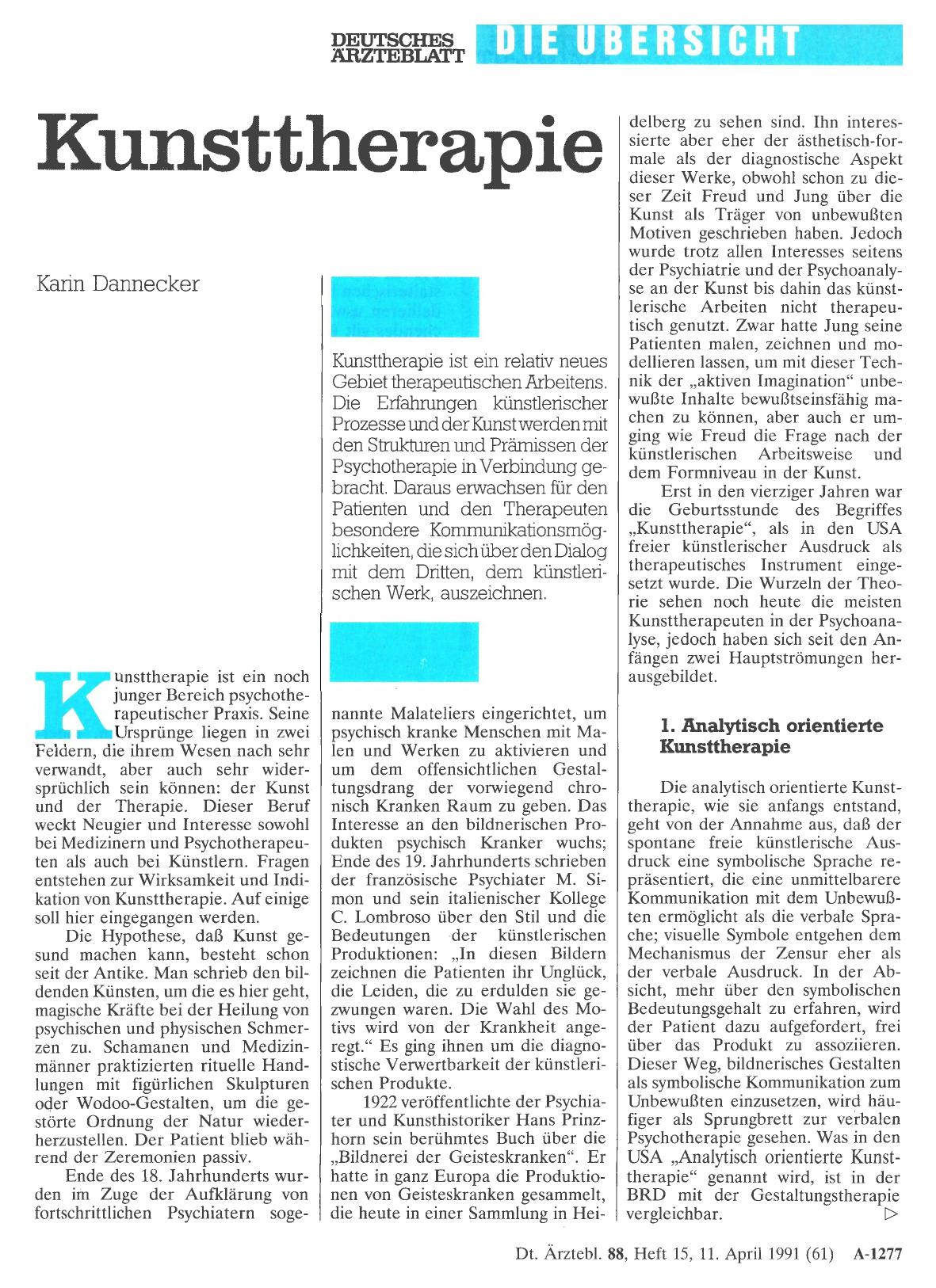 Vorschauseite 1: Kunsttherapie