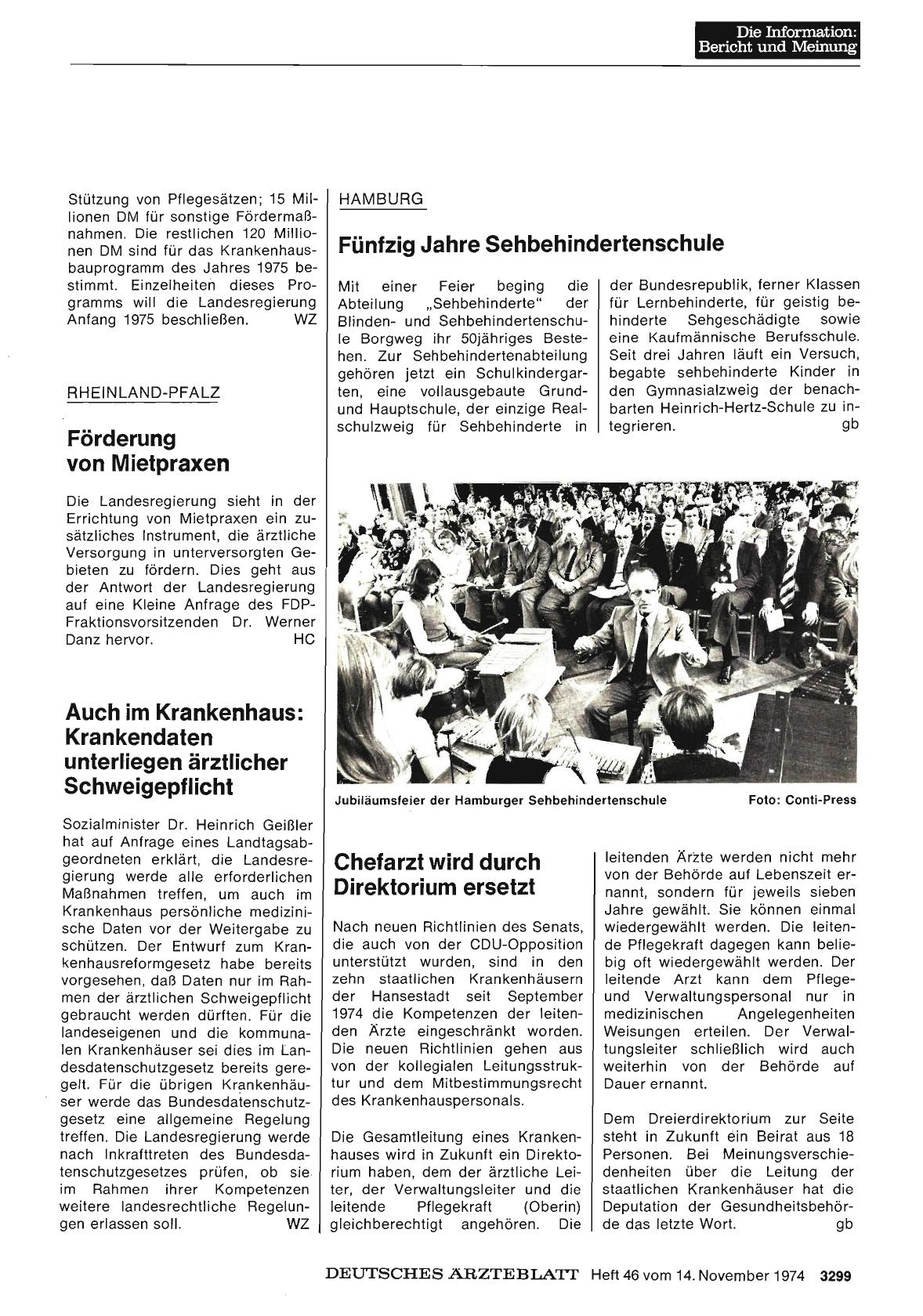 Vorschauseite 1: Hamburg: Fünfzig Jahre Sehbehindertenschule