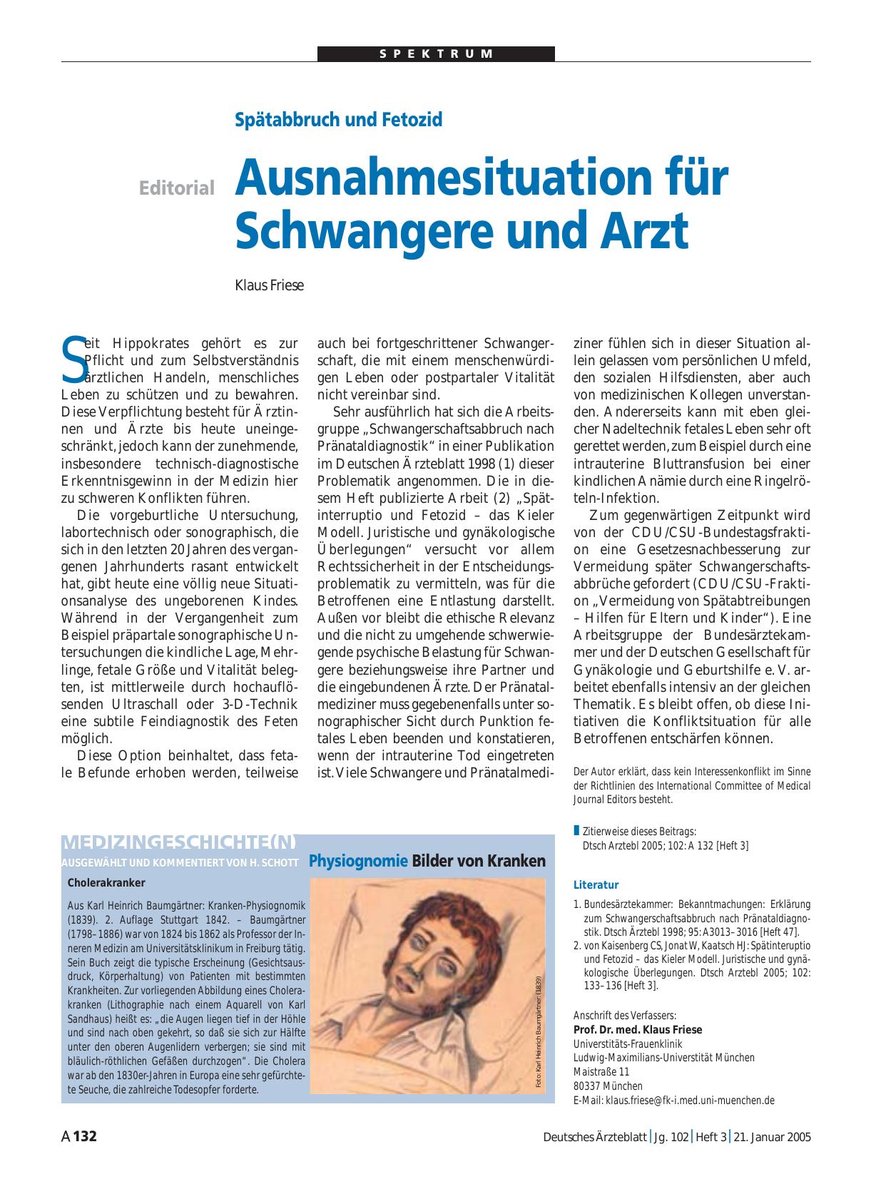 Vorschauseite 1: Spätabbruch und Fetozid: Ausnahmesituation für Schwangere und Arzt