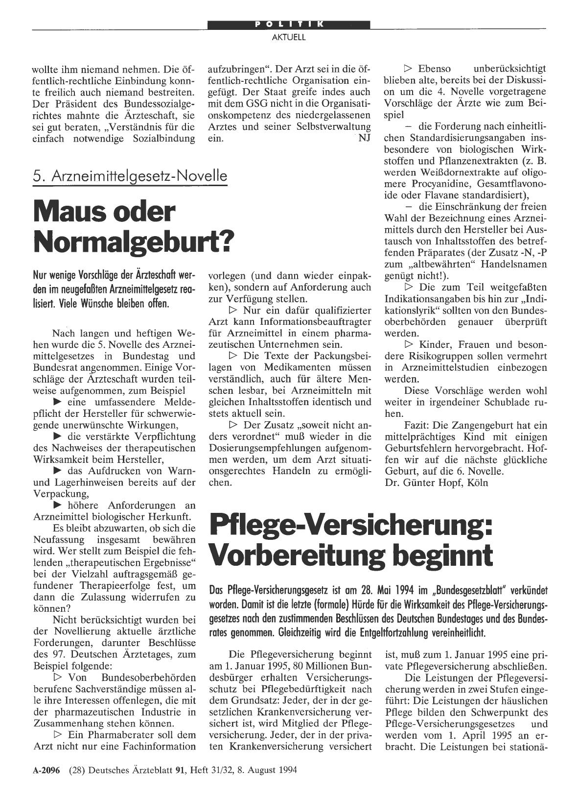 Vorschauseite 1: Pflege-Versicherung: Vorbereitung beginnt