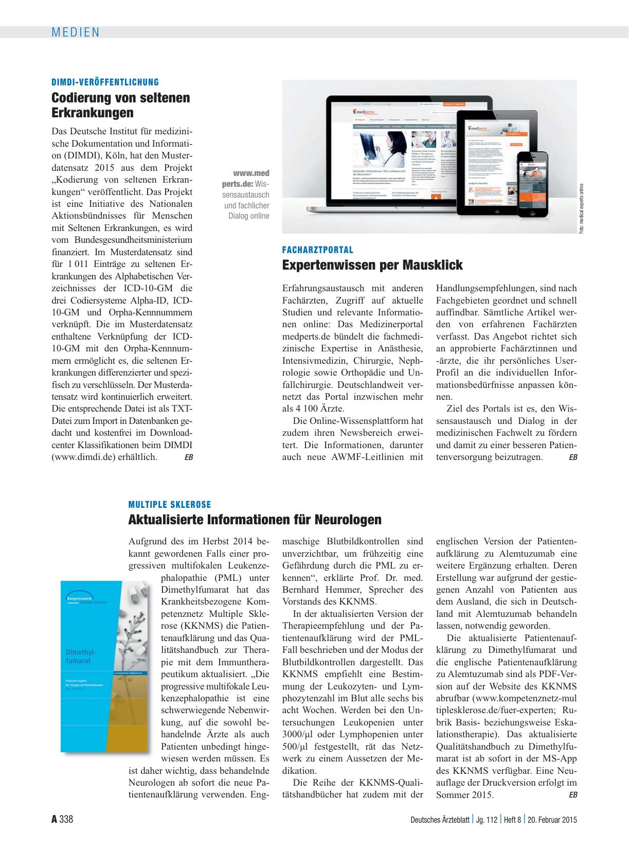 Vorschauseite 1: Facharztportal: Expertenwissen per Mausklick