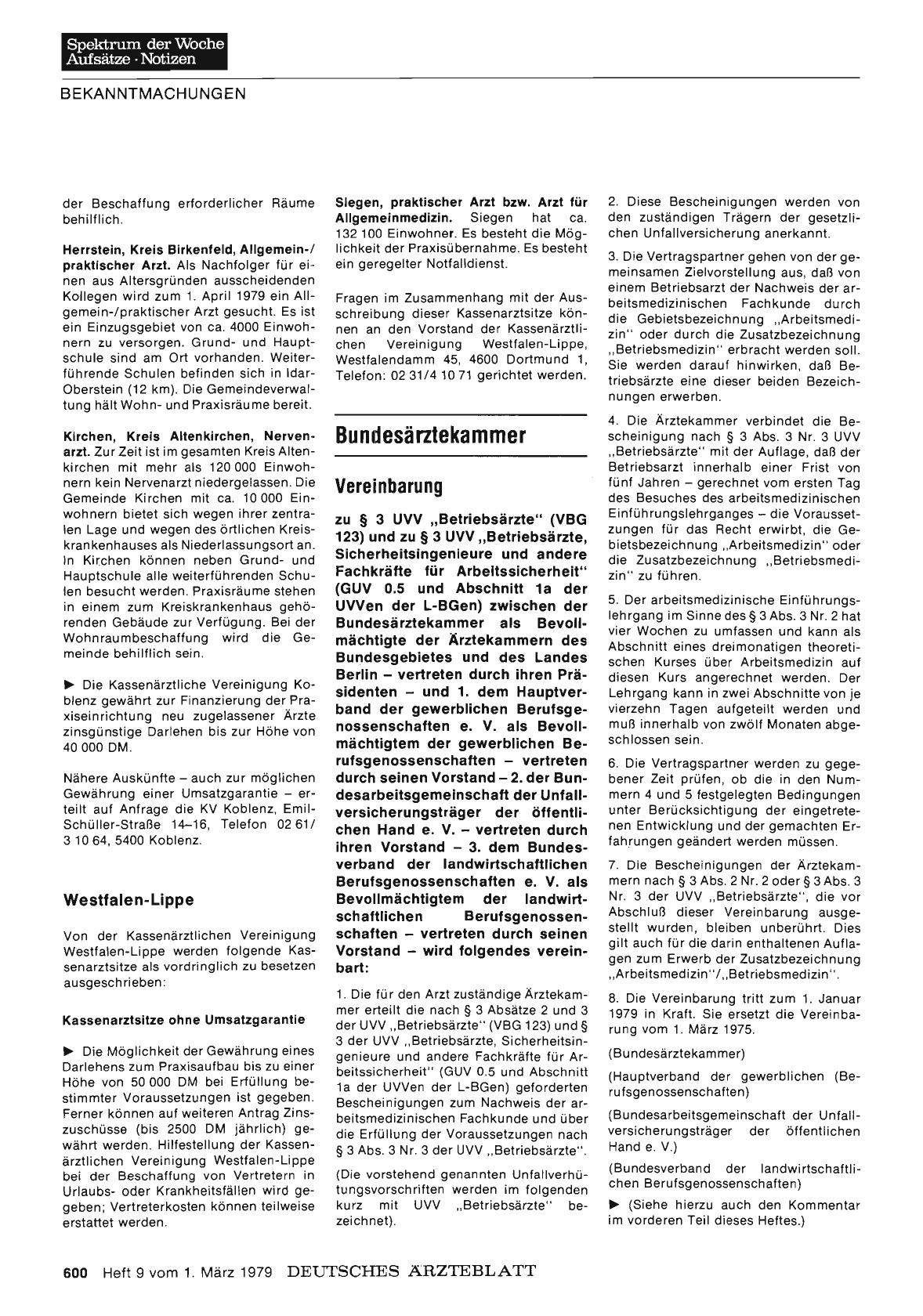 Vorschauseite 1: Bundesärztekammer