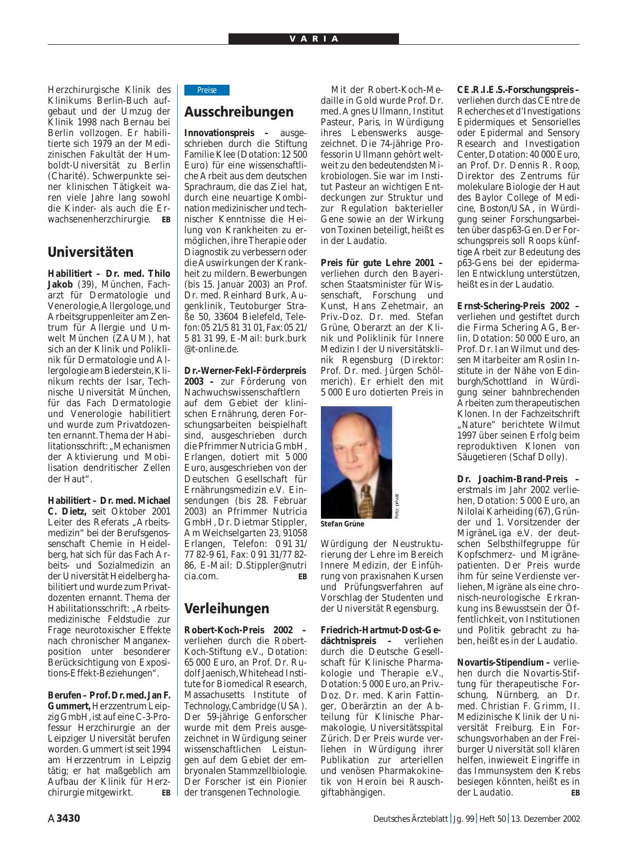 Vorschauseite 1: Ausschreibungen