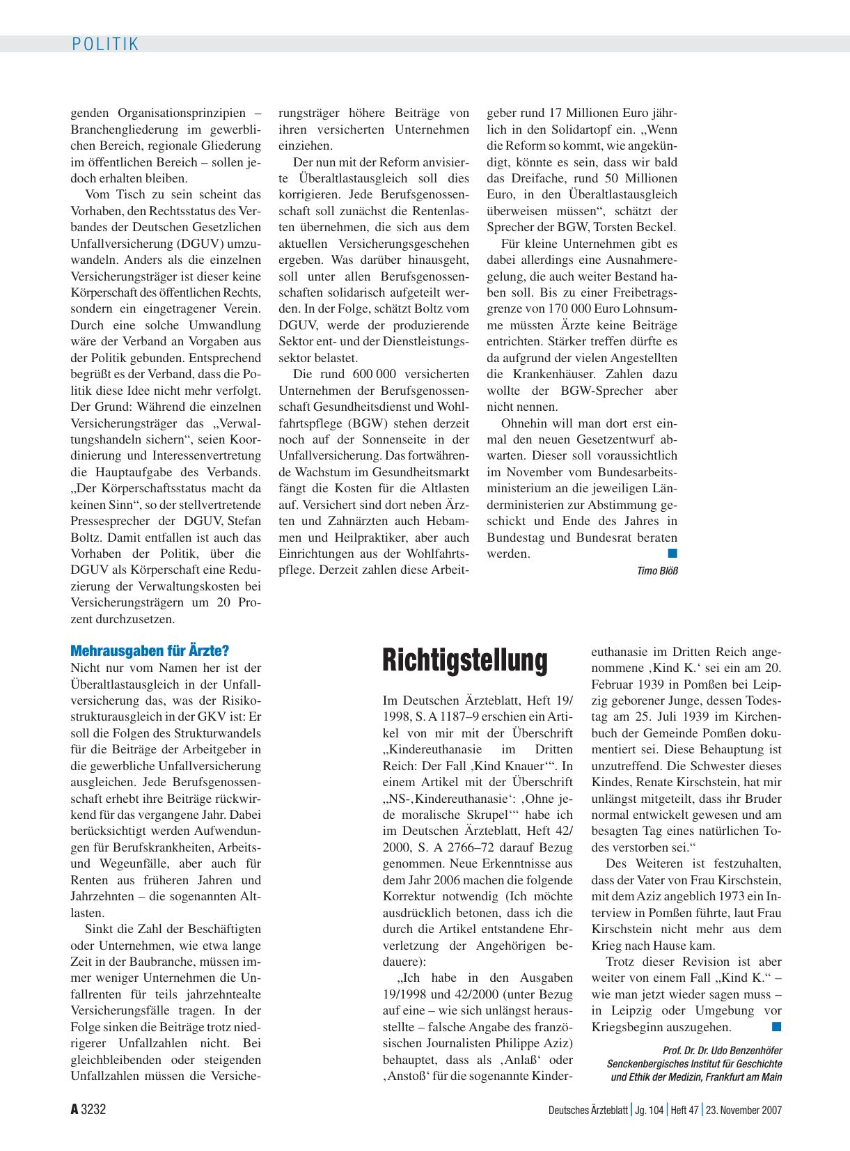 Vorschauseite 1: Richtigstellung
