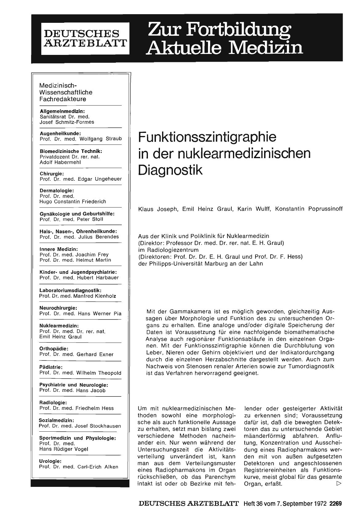 Vorschauseite 1: Funktionsszintigraphie in der nuklearmedizinischen Diagnostik