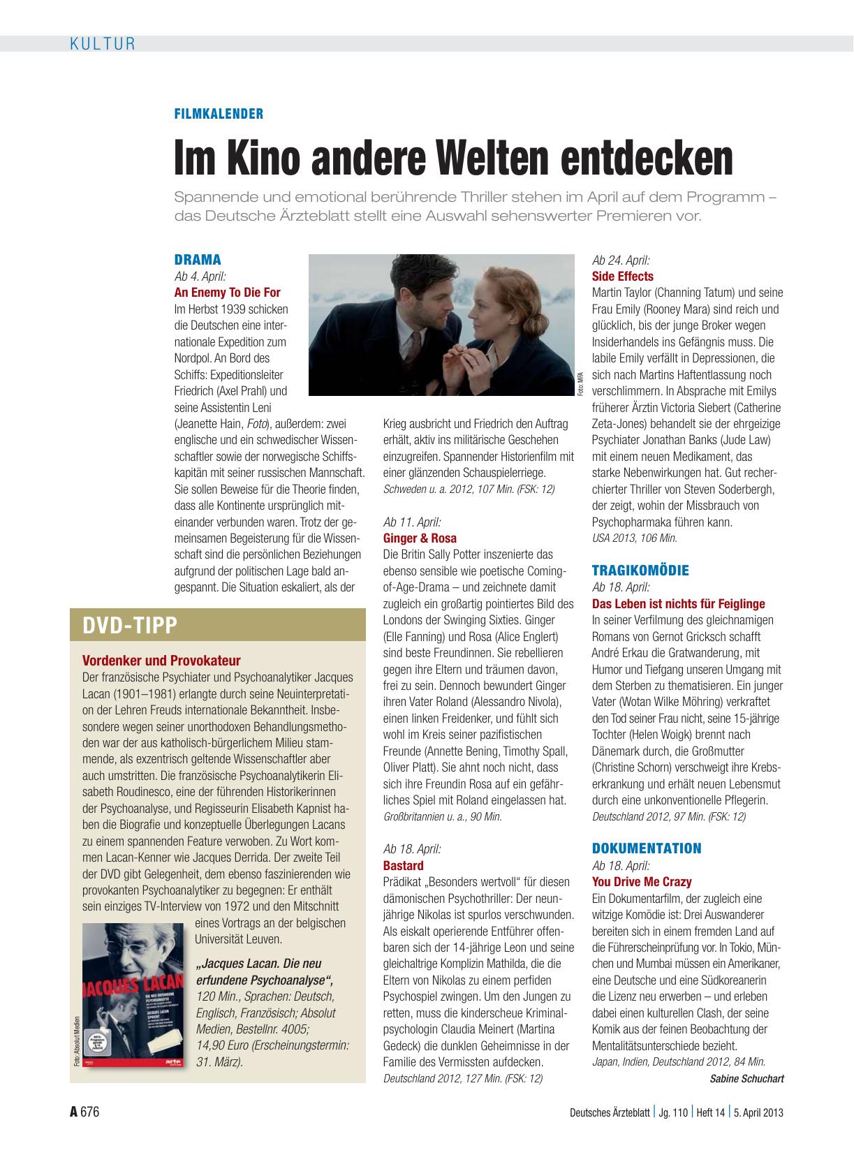 Vorschauseite 1: Filmkalender: Im Kino andere Welten entdecken