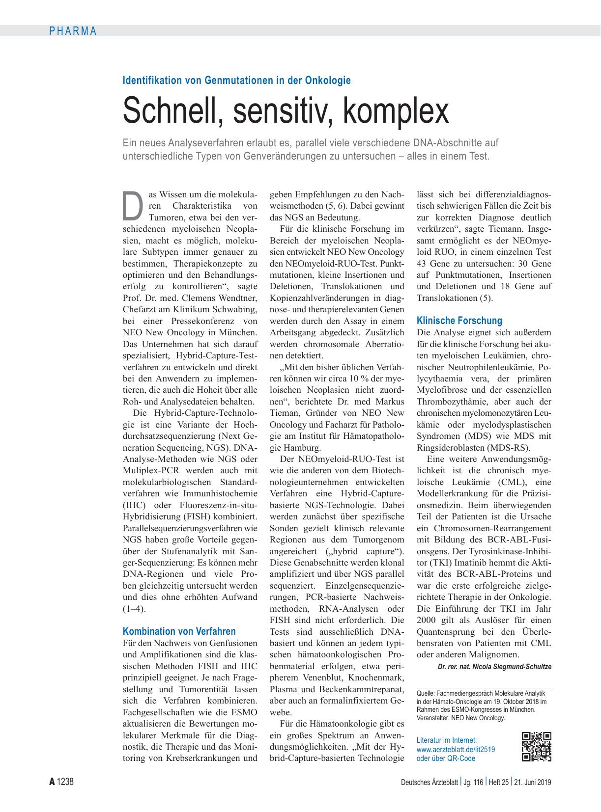 Vorschauseite 1: Identifikation von Genmutationen in der Onkologie: Schnell, sensitiv, komplex