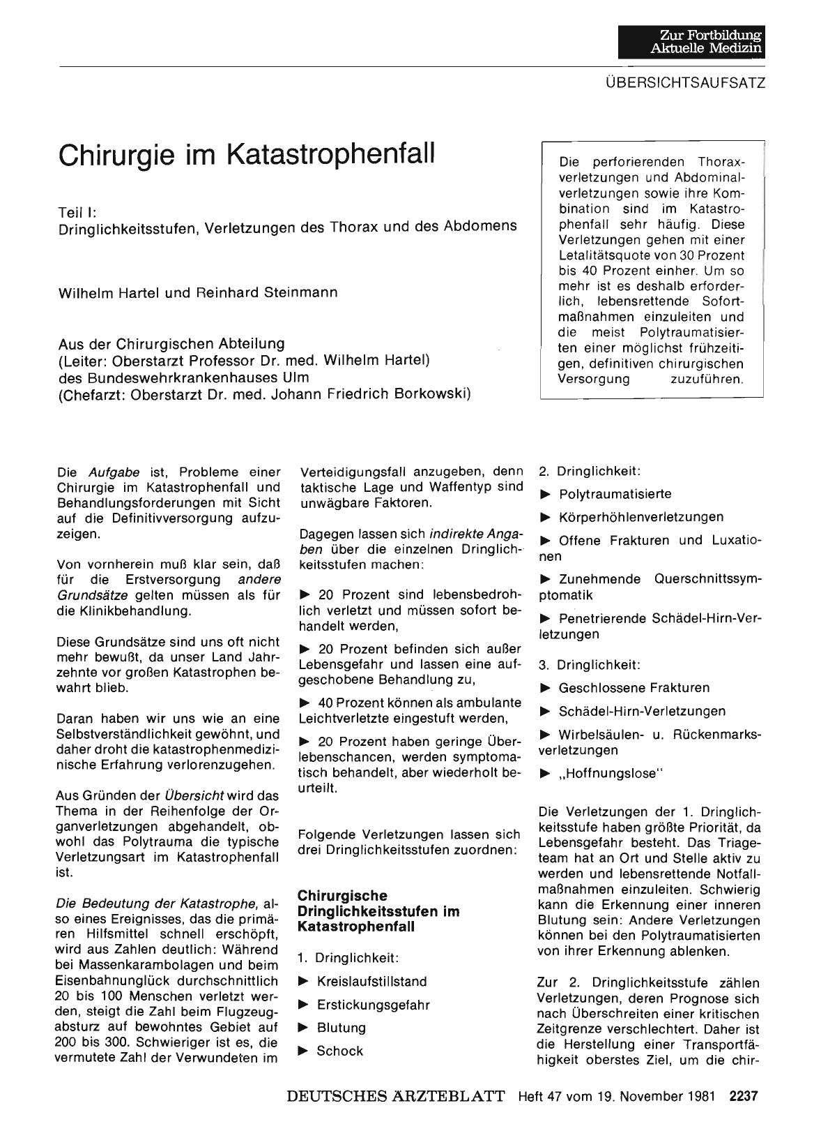 Vorschauseite 1: Chirurgie im Katastrophenfall