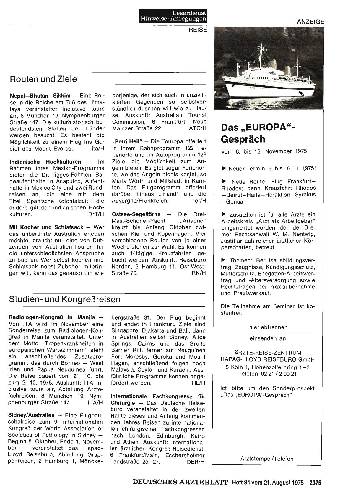 Vorschauseite 1: Studienund Kongreßreisen