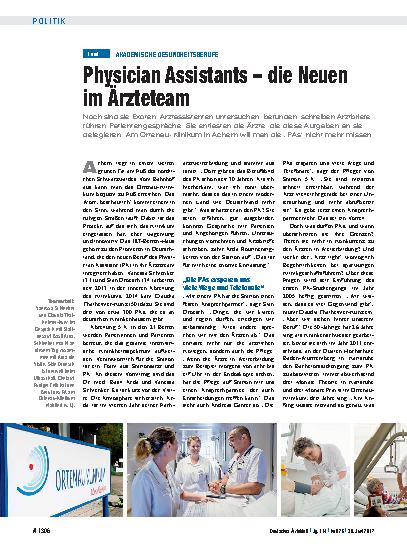 Vorschauseite 1: Akademische Gesundheitsberufe: Physician Assistants – die Neuen im Ärzteteam