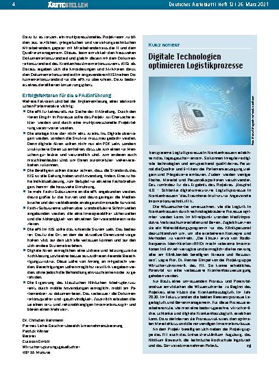 Vorschauseite 1: Digitale Technologien optimieren Logistikprozesse