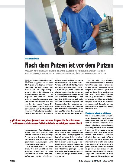 Vorschauseite 1: Hygienemängel: Nach dem Putzen ist vor dem Putzen