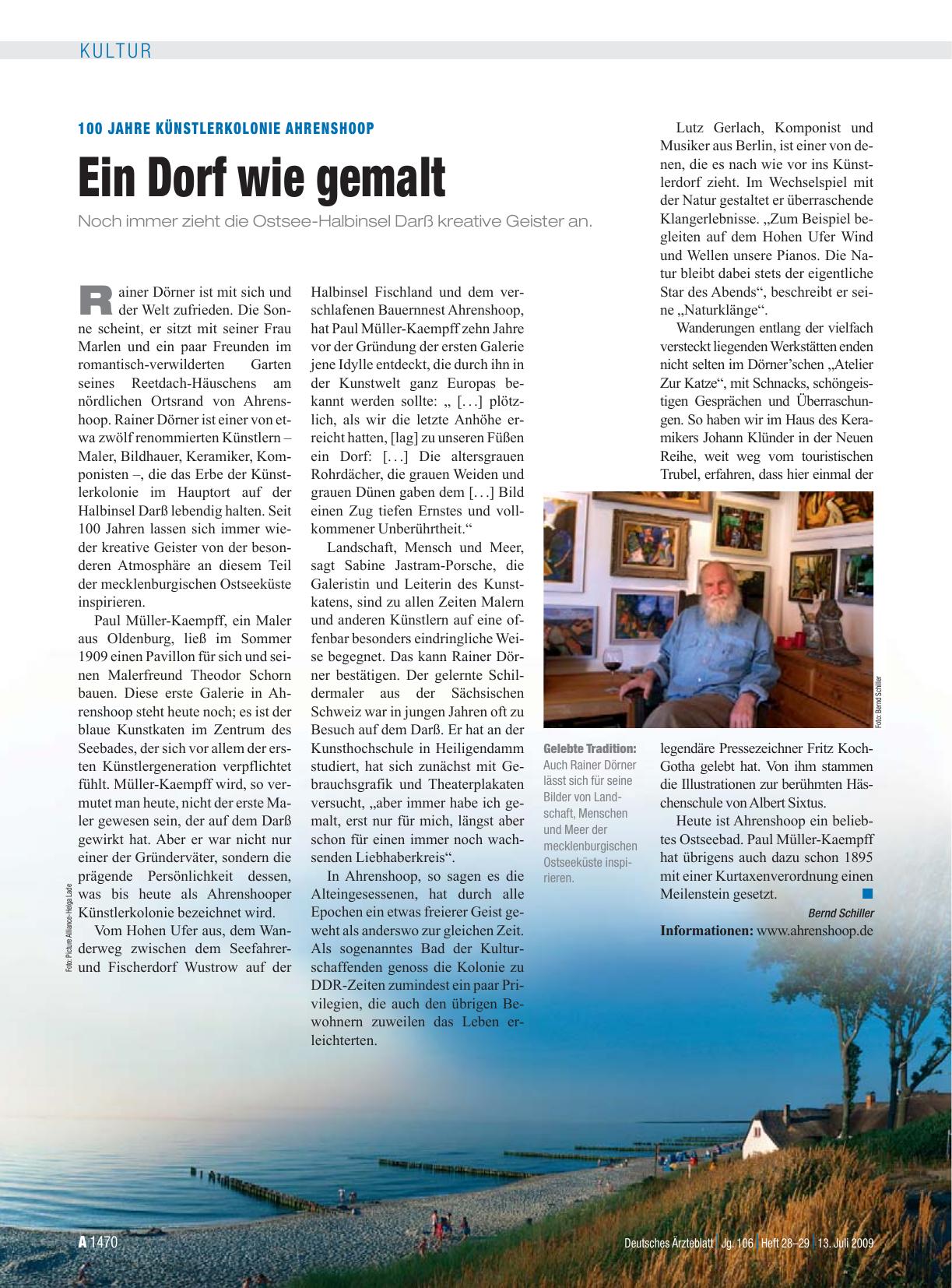 Vorschauseite 1: 100 Jahre Künstlerkolonie Ahrenshoop: Ein Dorf wie gemalt