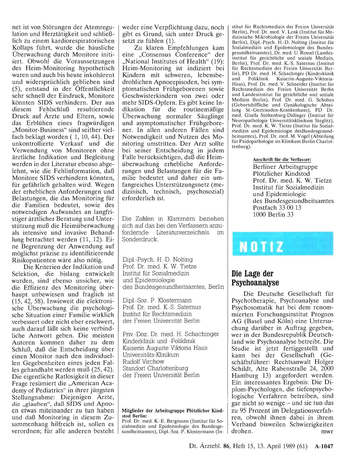 Vorschauseite 1: Die Lage der Psychoanalyse