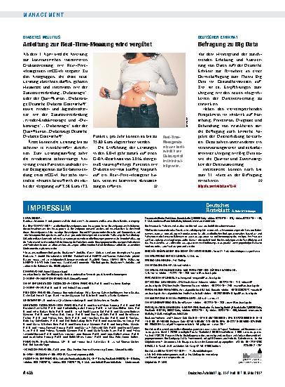 Vorschauseite 1: Diabetes mellitus: Anleitung zur Real-Time-Messung wird vergütet