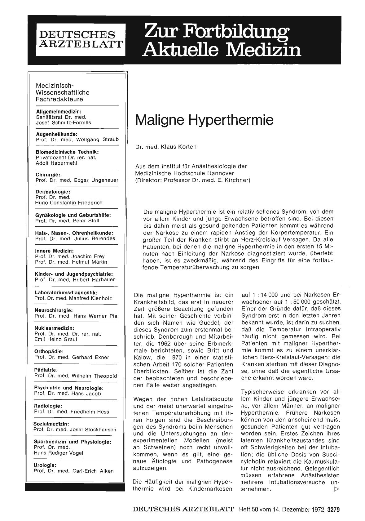 Vorschauseite 1: Maligne Hyperthermie