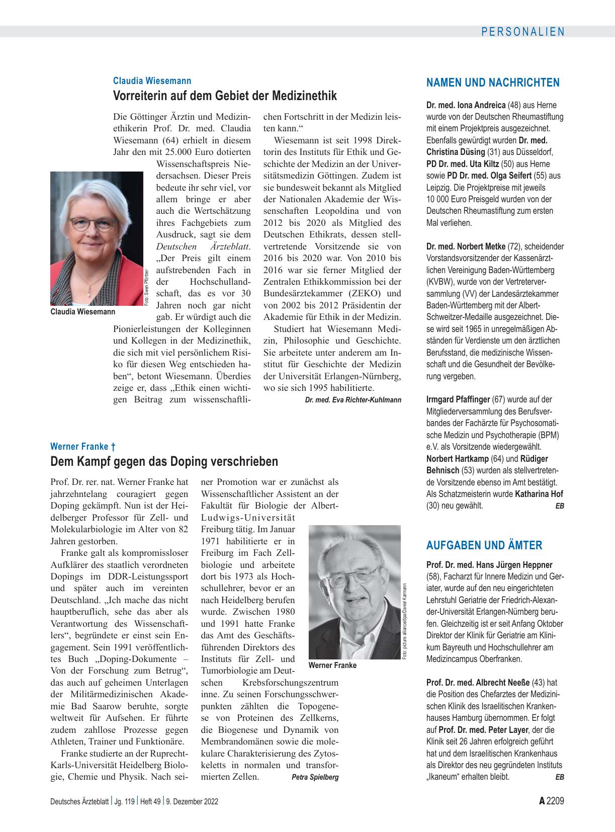 Vorschauseite 1: Namen und Nachrichten