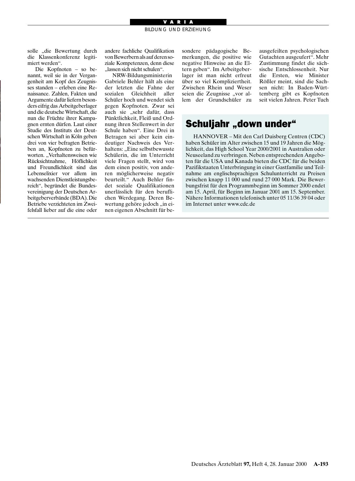 Vorschauseite 1: Schuljahr „down under“