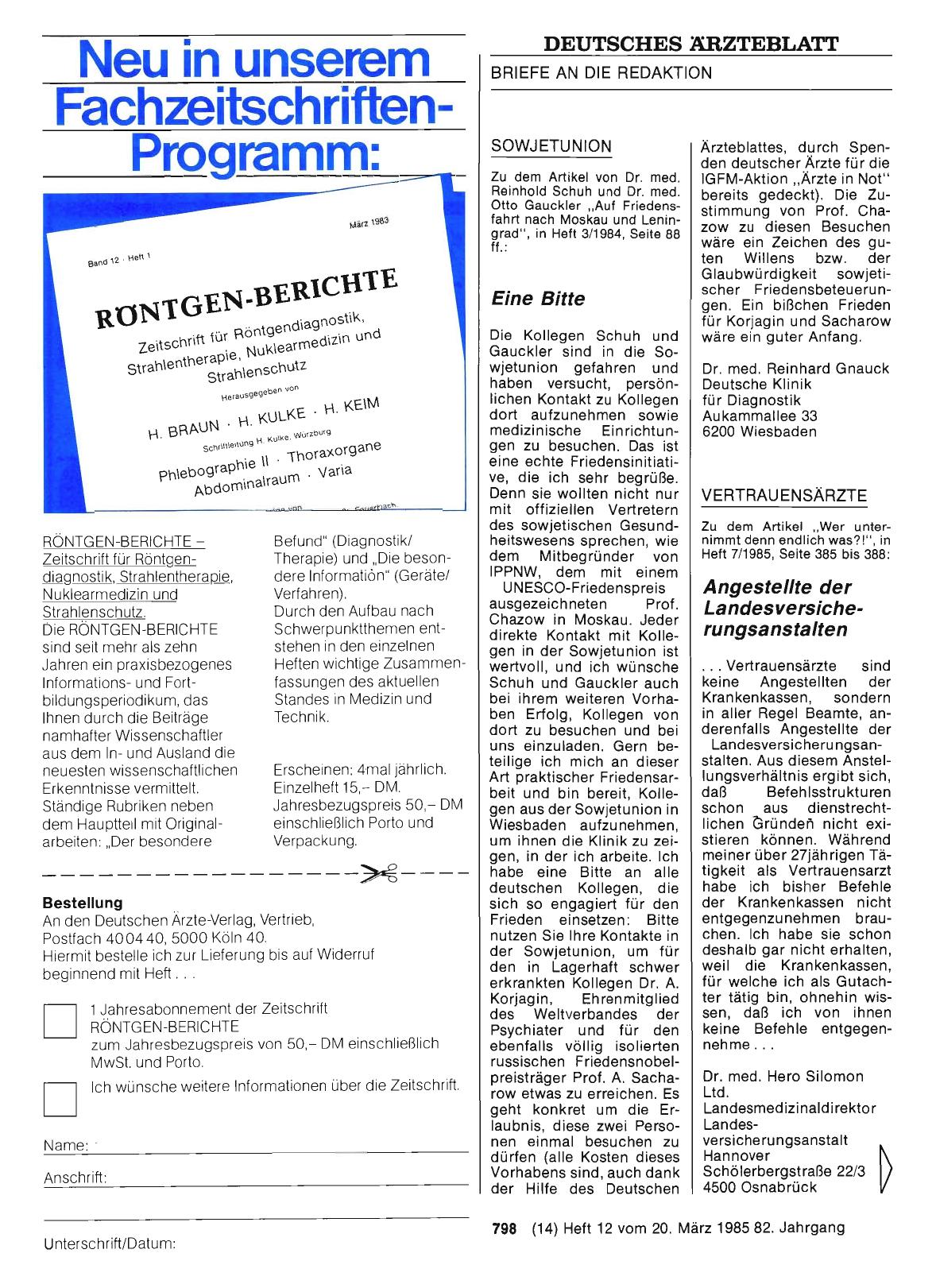 Vorschauseite 1: SOWJETUNION: Eine Bitte