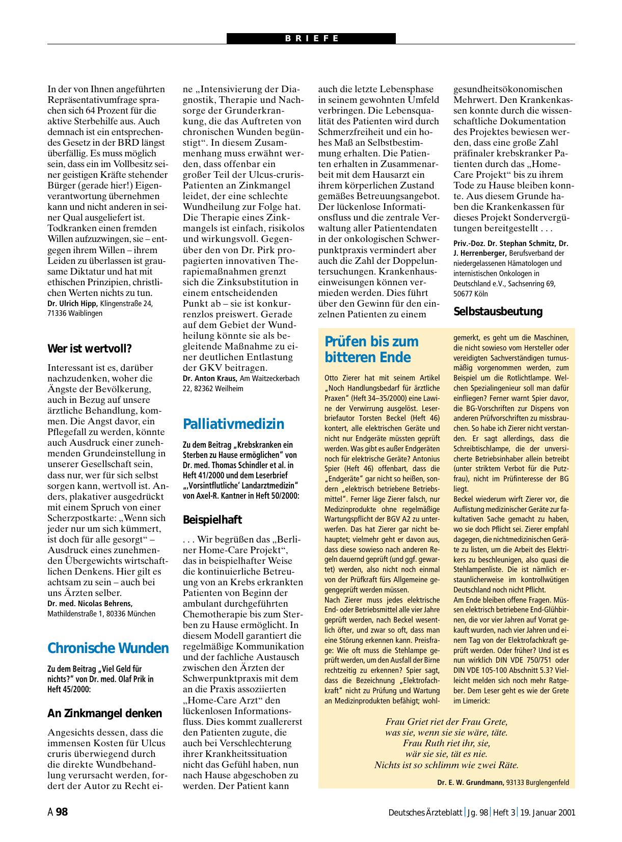 Vorschauseite 1: Palliativmedizin: Selbstausbeutung