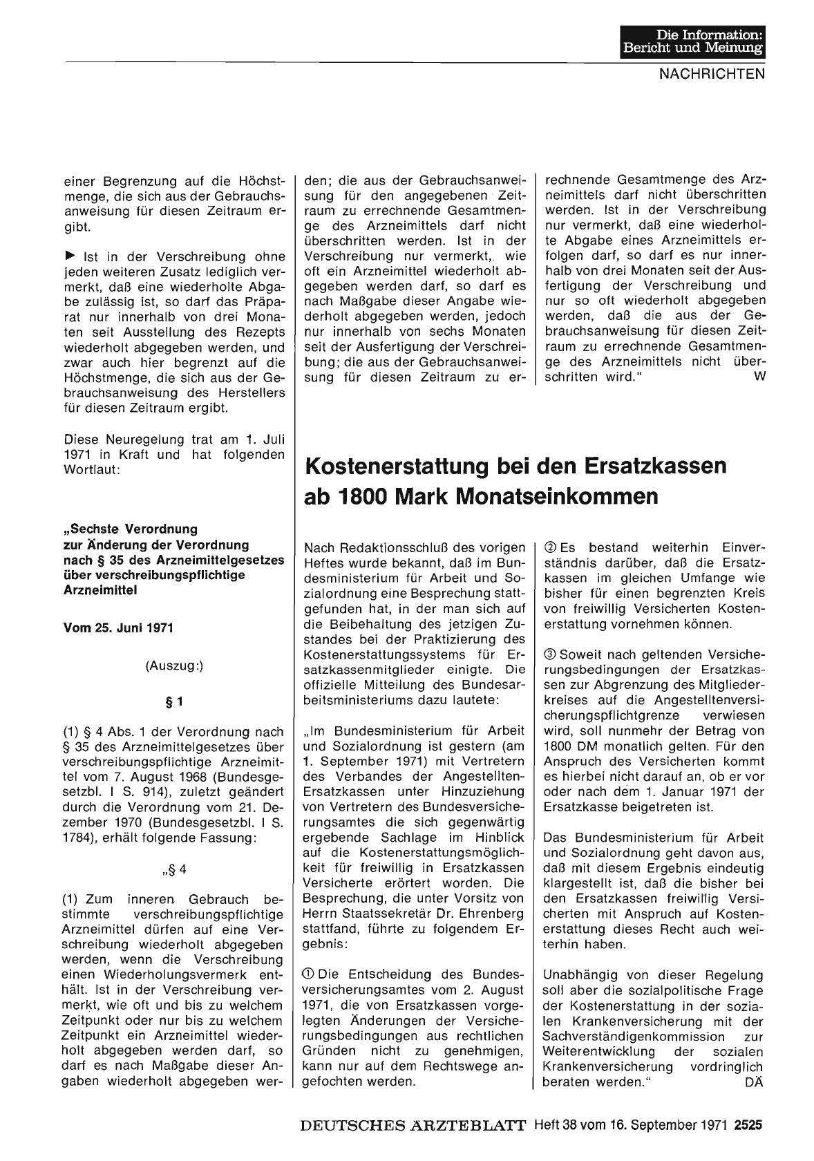 Vorschauseite 1: Kostenerstattung bei den Ersatzkassen ab 1800 Mark Monatseinkommen
