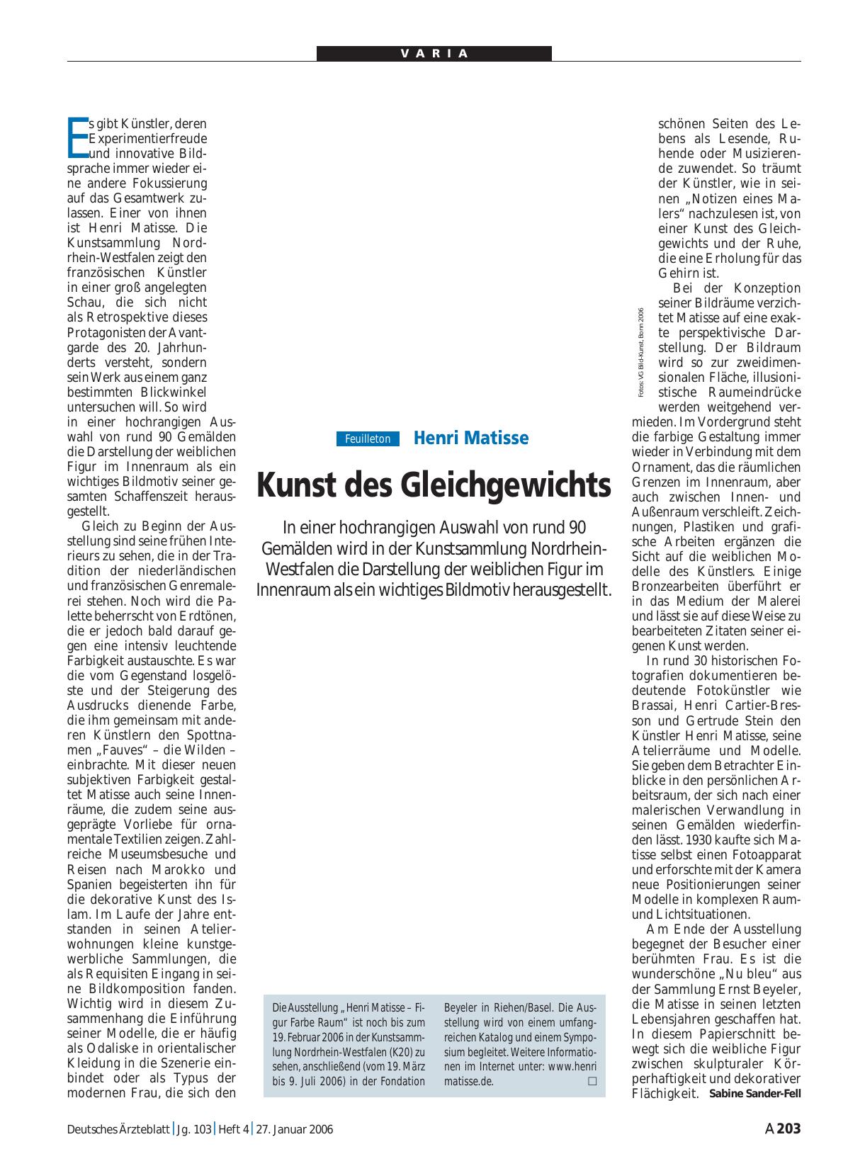 Vorschauseite 1: Henri Matisse: Kunst des Gleichgewichts