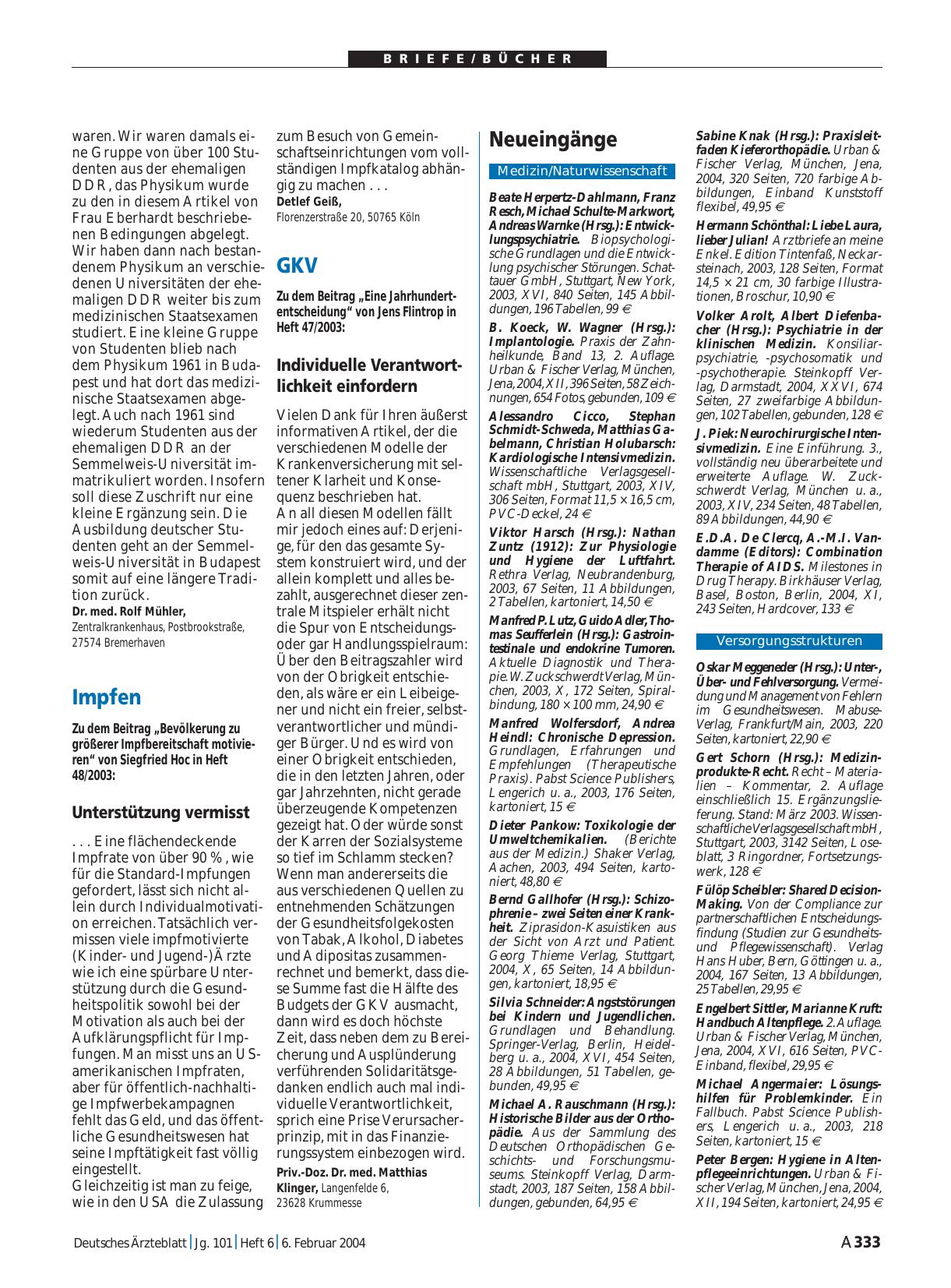 Vorschauseite 1: Impfen: Unterstützung vermisst