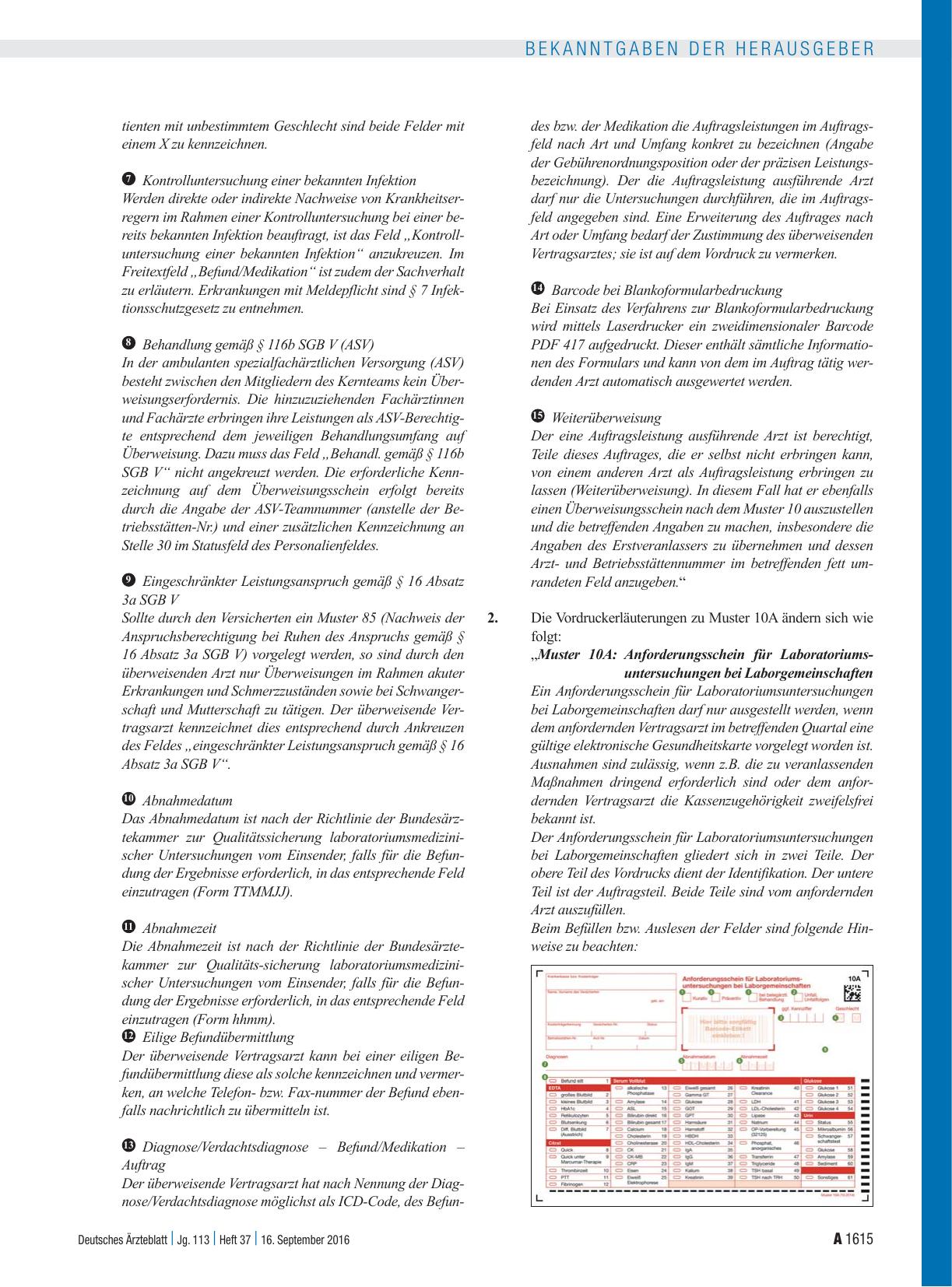 Vorschauseite 2: 41. Änderung der Vereinbarung über Vordrucke für die vertragsärztliche Versorgung (Anlage 2 BMV-Ä) / 6. Änderung der Vereinbarung über den Einsatz des Blankoformularbedruckungs-Ve…