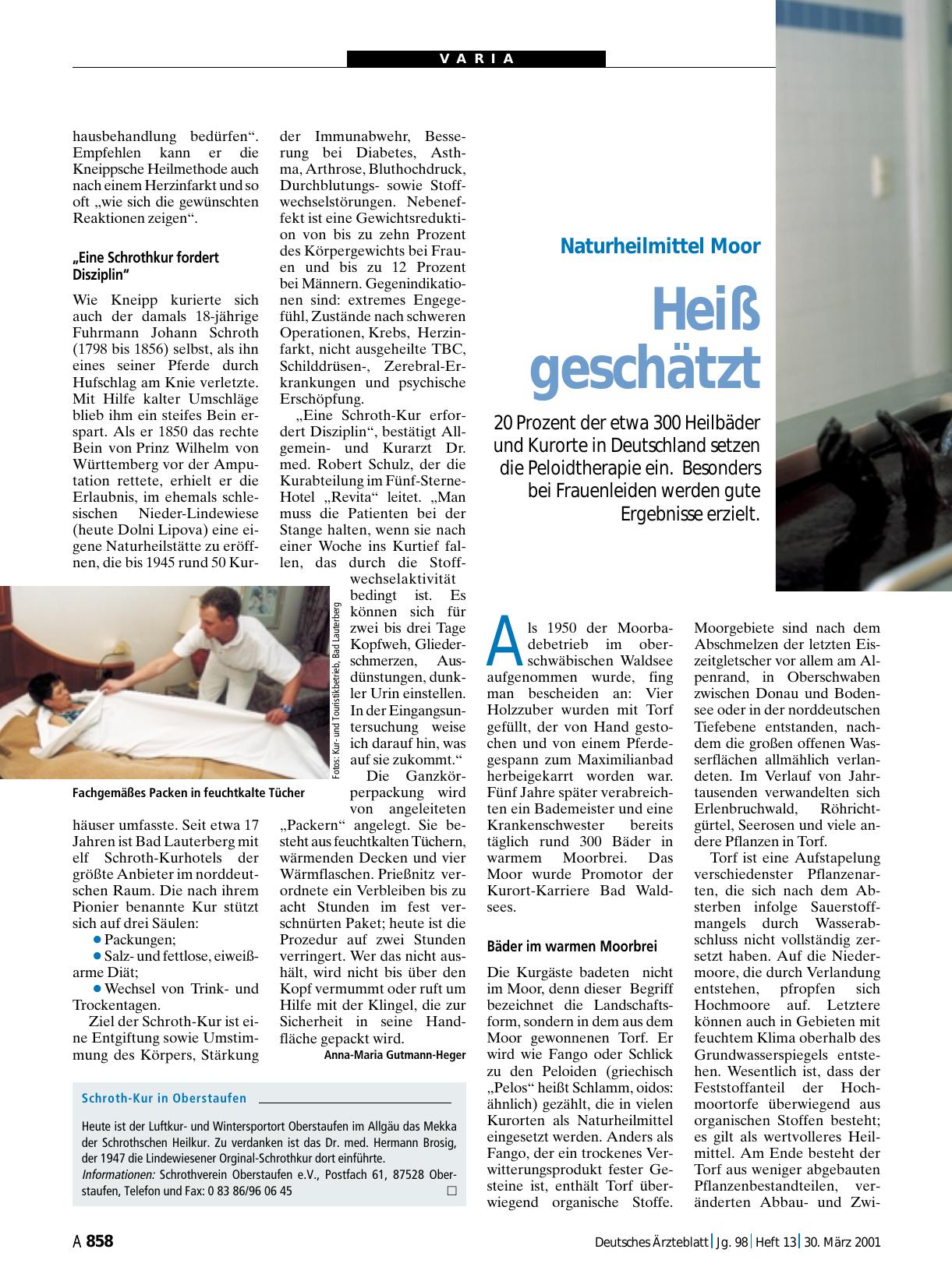 Vorschauseite 1: Naturheilmittel Moor: Heiß geschätzt